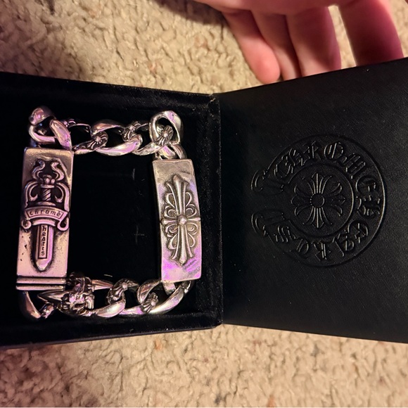 Chrome Hearts Other - Chrome Hearts Silver Chain Bracelet with Gothic Motif
